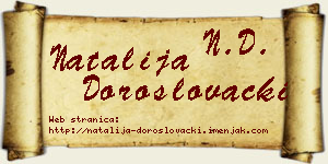 Natalija Doroslovački vizit kartica
